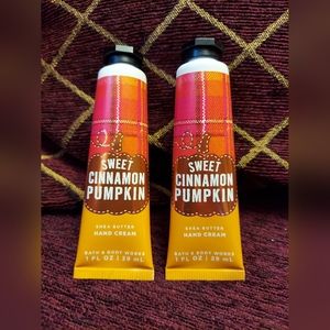 Bundle of 2 sweet cinnamon pumpkin hand creams by bath and body works